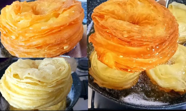 سفنج مورق ومقرمش بلا خلاط وبلا دليك