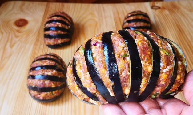 تحضير بادنجان بحشوة بشكل رائع