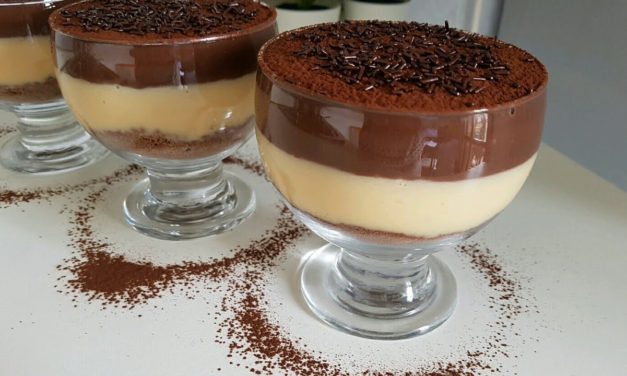 تحلية باردة بدون فرن ب 3 طبقات بالكراميل و الشوكوطة