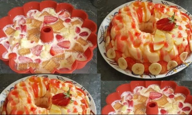 بدون كريمة تحلية عائلية باردة ولا اروع في 10 دقائق