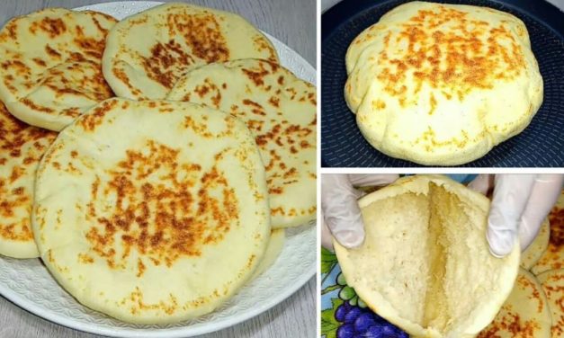 خبز البازلاما بدون فرن خفيف ورائع