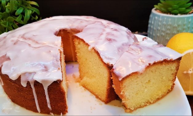 كيكة الشاي بطعم الليمون بالزيت كيكة هشه واسفنجيه