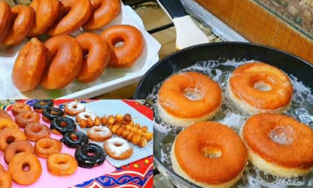 الدونات الاصلي وبدون قطاعه عجينه رائعه الذ وأخف