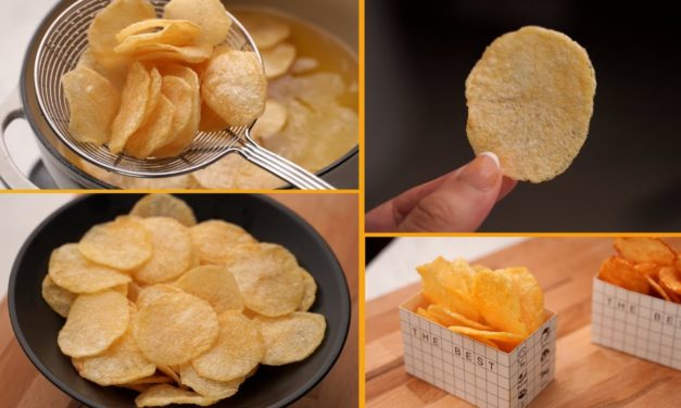ازاي نعمل بطاطس شيبسي ألذ من الجاهز!السر اللي يخليها لونها ذهبي فاتح و مقرمشة