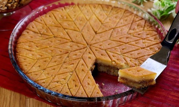 حلوى محشية بدون سميد حلوى شتوية بالدقيق والحليب