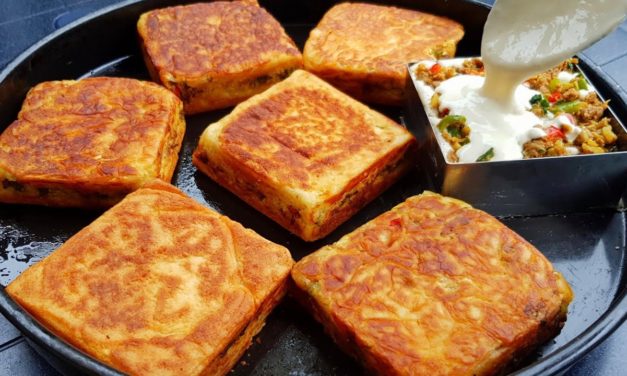 فطائر في المقلاة بدون عجن او دلك او اي مجهود سهلة وسريعة كوجبة عشاء