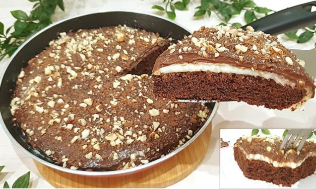 كيكة المقلاة بدون فرن ببيضة واحدة فقط بدون كريمة هشة وبأبسط المكونات