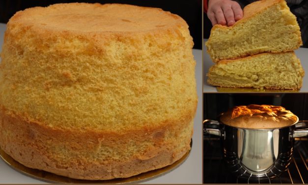 كيك اسفنجي مرتفع بدون محسن ولا اي نقطة زيت اسفنجة تذوب بالفم