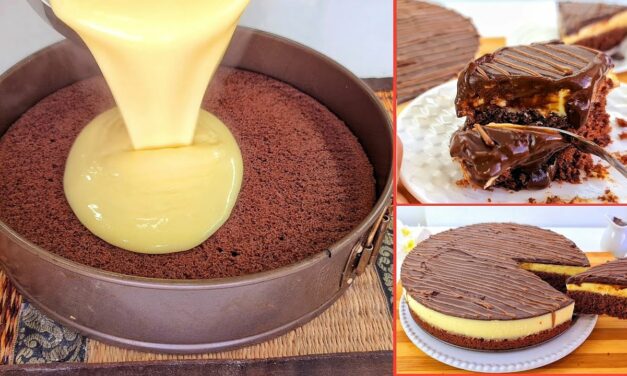 كيكة شوكولاتة ب 3 طبقات اقتصادية سهلة وسريعة بدون خلاط بدون كريمة