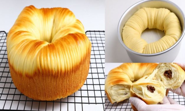 خبز لفة الصوف بعجينة هشة وخفيفة مثل القطن محشي بالشوكولاتة والطعم اكثر من رائع