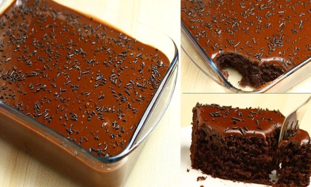 كيكة شوكولاتة ببيضة واحدة مع أسهل وأسرع صوص شوكولاتة بدون خلاط وبدون كريمة