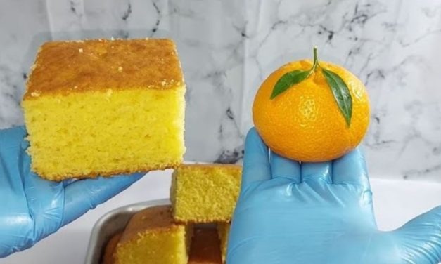 كيكه اليوسفي ( البرتقال ) خفيفه هاشه جدا في 5 دقايق