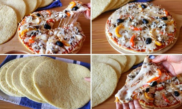 بيتزا المقلاة العجيبة بدون دلك او مجهود بدون فرن سريعة التحضير