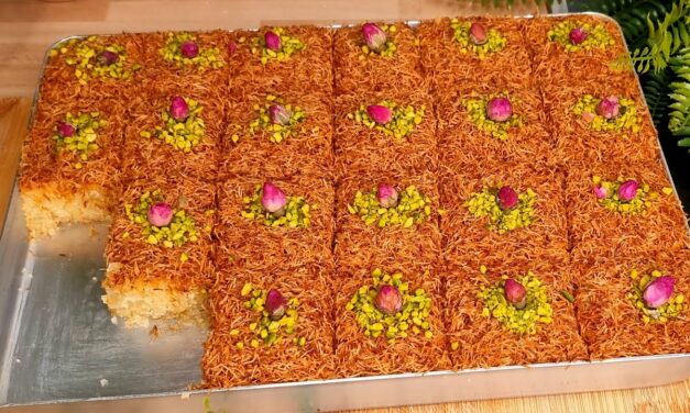 البسبوسة اللي رح تعتمدوها دايما بسبوسة الكنافة بأسهل طريقة وألذ طعمة