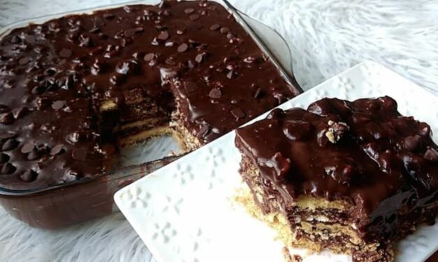 كيكة أو تحلية بدون فرن بالبسكوي و شوكولاتة قيمة في الروعة