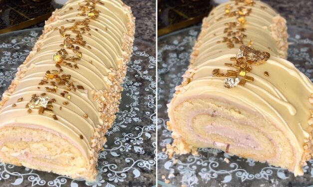 كيك رولي بدون كريمة سائلة ولا شانتيي بسيطة رائعة لذيذة