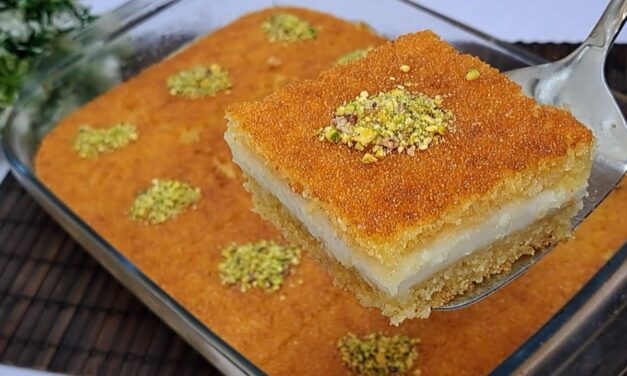 بسبوسة القشطة بطريقة سهلة