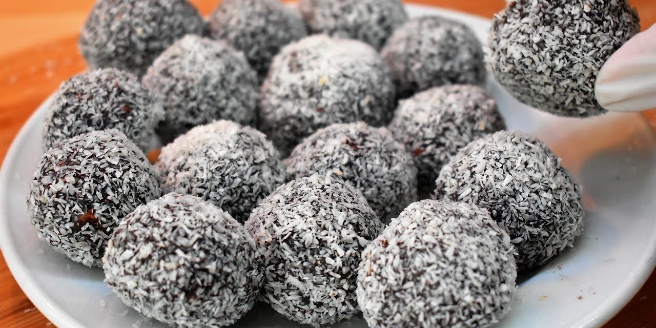 حلى كرات البسكويت والشوكولاتة سريع وبـ5 دقائق فقط