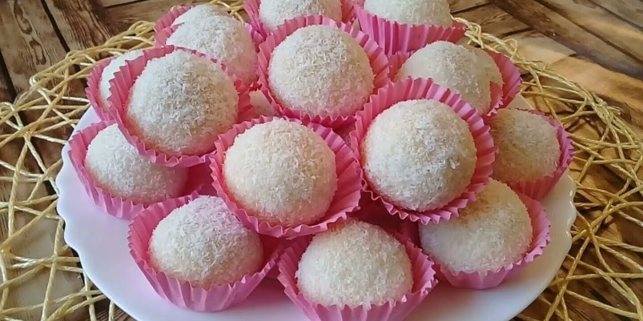 كرات محشية بجوز الهند بكمية وفيرة وطريقة ناجحة