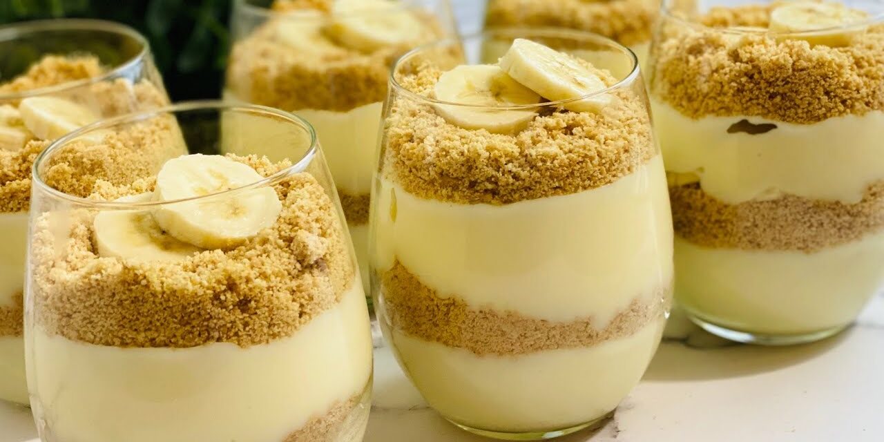 حلى الموز والبسكويت البارد في 10 دقائق فقط